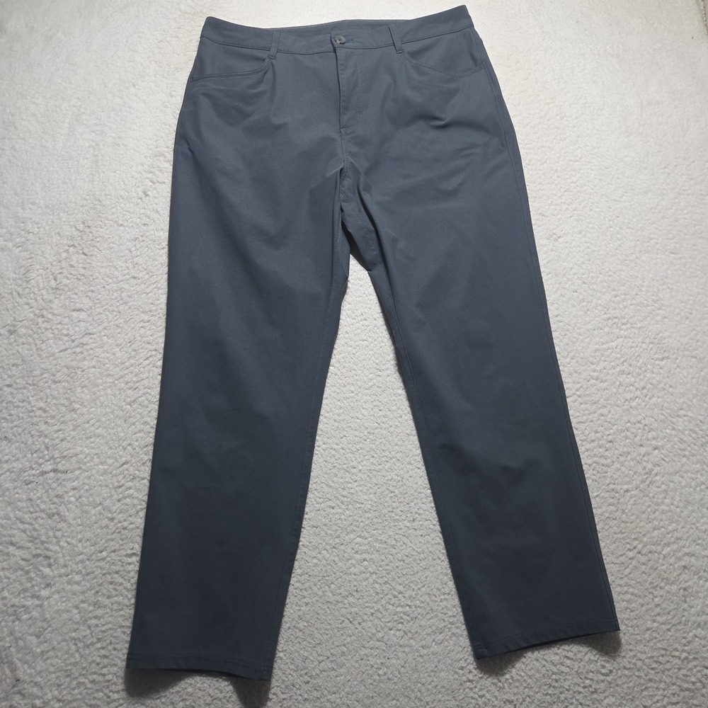 Vuori Meta Pants Mens 34x27  Blue Performance 5-Pocket Tech Chino Stretch